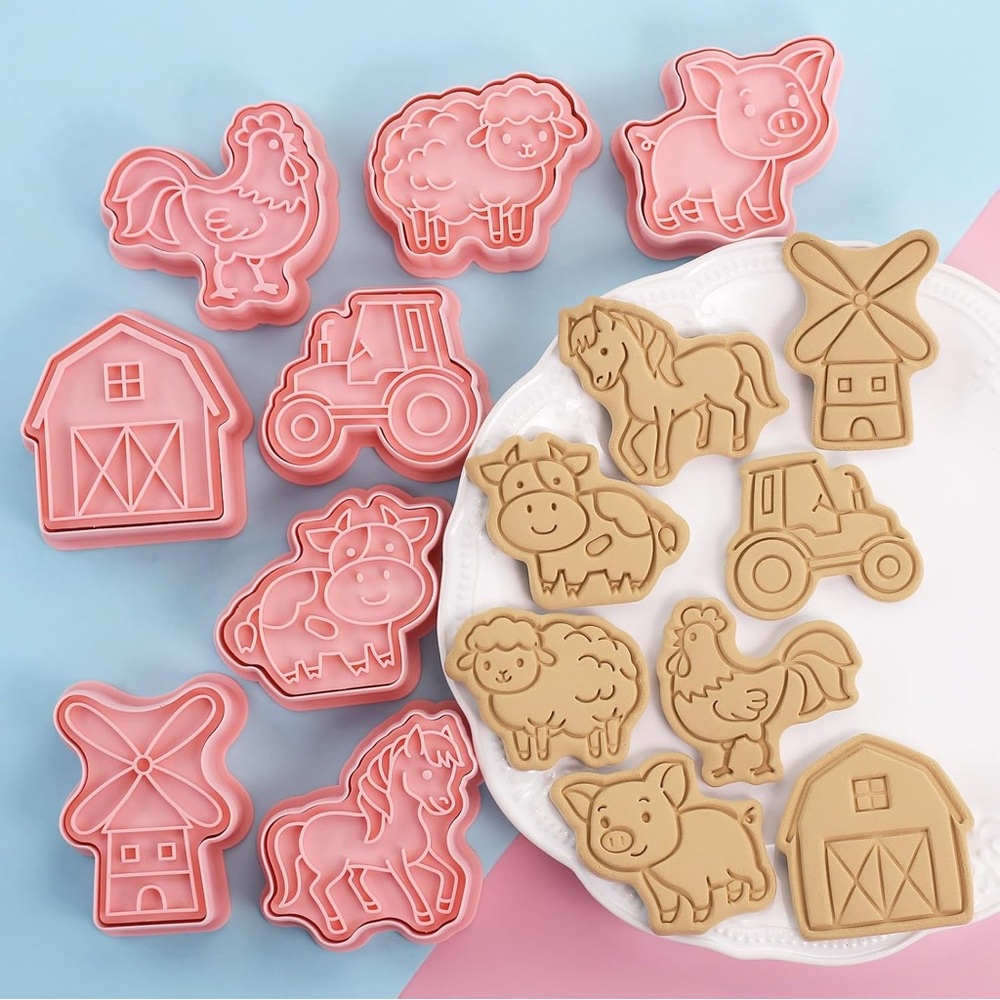 NEW MIANXIAOXIN 8-Piece Farm Animal Cookie Cutters Set